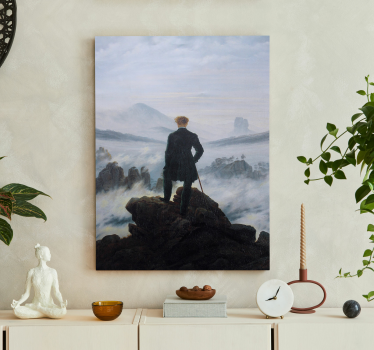 Arte dipinto viandante sopra il Mare di Nebbia - TenStickers