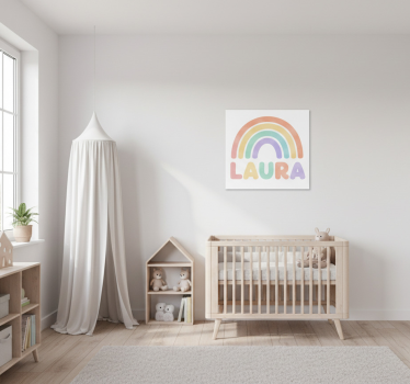 Cornice quadro per bambini arcobaleno con nome - TenStickers