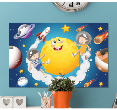 Cornice quadro per bambini avventura nello spazio - TenStickers