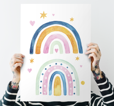 Cornice quadro per bambini composizione arcobaleno colorata - TenStickers