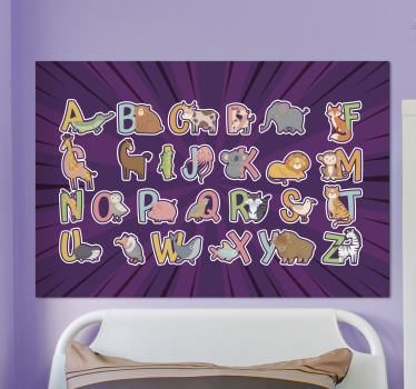 Cornice quadro per bambini gioco dell'alfabeto animale - TenStickers