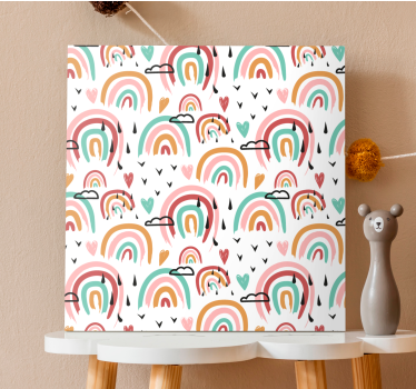 Cornice quadro per bambini motivo arcobaleni giocosi - TenStickers