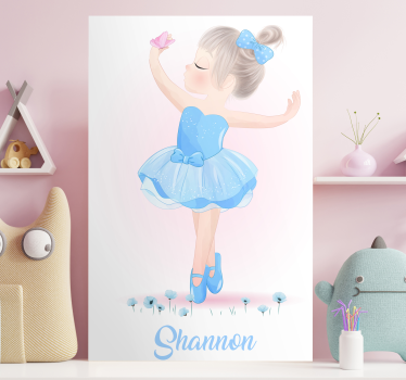 Cornice quadro per bambini ragazza danzante con farfalla - TenStickers