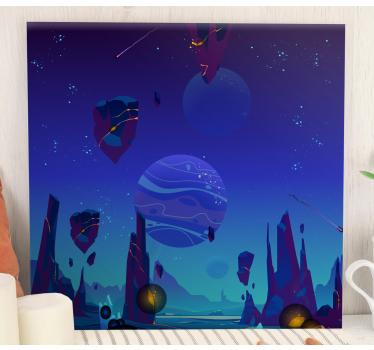 Cornice quadro per bambini scena di avventura cosmica - TenStickers