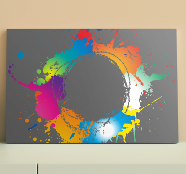 Dipinto astratto cerchio di schizzi colorati - TenStickers