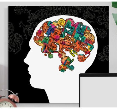 Dipinto astratto cervello meccanico colorato - TenStickers