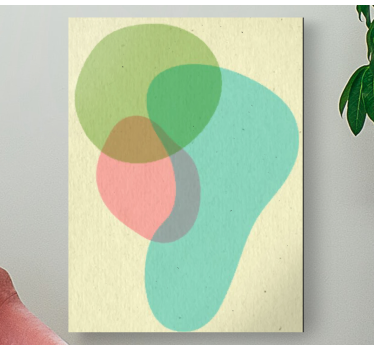 Dipinto astratto composizione di forme fluide - TenStickers