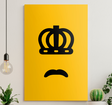 Dipinto astratto emblema volto corona - TenStickers