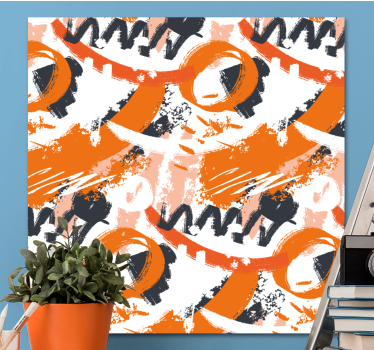 Dipinto astratto forme arancioni dinamiche - TenStickers