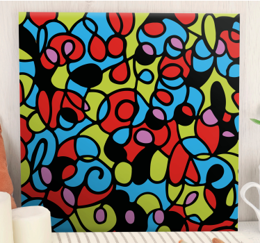 Dipinto astratto forme colorate swirl - TenStickers