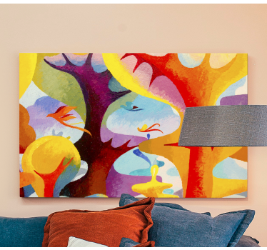 Dipinto astratto forme organiche colorate - TenStickers