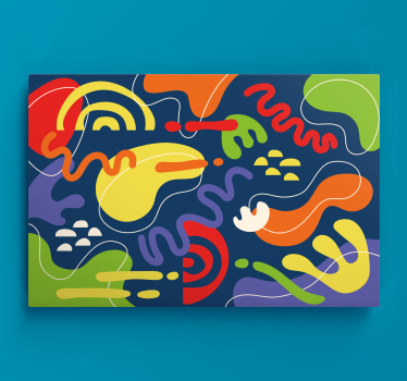 Dipinto astratto forme organiche vivaci - TenStickers