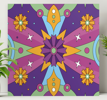 Dipinto astratto motivo geometrico colorato - TenStickers