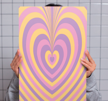 Dipinto astratto onde a motivo cuore - TenStickers