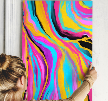 Dipinto astratto onde fluide colorate - TenStickers