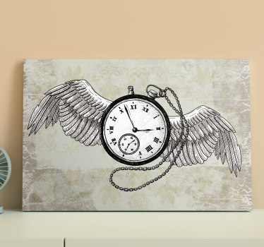 Dipinto astratto orologio volante - TenStickers