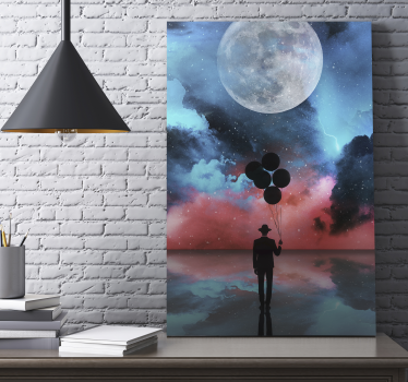 Dipinto astratto palloni silhouette misteriosi - TenStickers