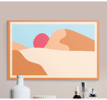 Dipinto astratto scena deserta stilizzata - TenStickers