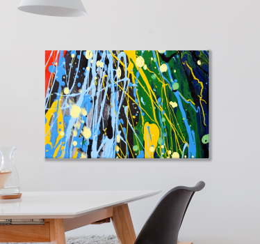 Dipinto astratto schizzi di colori vibranti - TenStickers