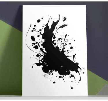 Dipinto astratto schizzo nero dinamico - TenStickers
