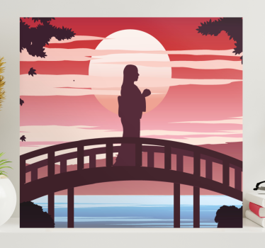 Dipinto astratto silhouette sul ponte - TenStickers