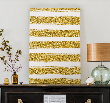 Dipinto astratto strisce di glitter dorato - TenStickers