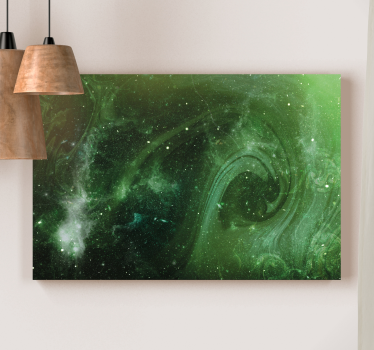 Dipinto astratto vortice verde cosmico - TenStickers
