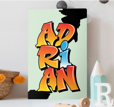 Dipinto con alfabeto e lettere arte del nome colorata - TenStickers