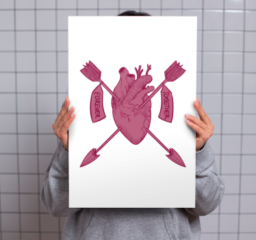 Dipinto con alfabeto e lettere cuore e frecce - TenStickers