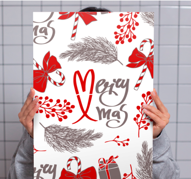 Dipinto con alfabeto e lettere design buon natale - TenStickers