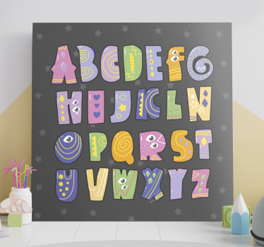 Dipinto con alfabeto e lettere giocose lettere dell'alfabeto - TenStickers