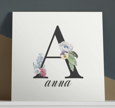 Dipinto con alfabeto e lettere iniziale floreale a - TenStickers