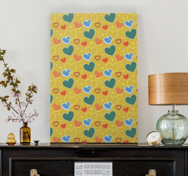 Dipinto con alfabeto e lettere motivo cuori colorate - TenStickers