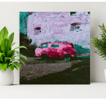 Dipinto con alfabeto e lettere van rosa vintage - TenStickers