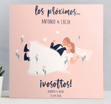 Dipinto con frase annuncio di matrimonio romantico - TenStickers