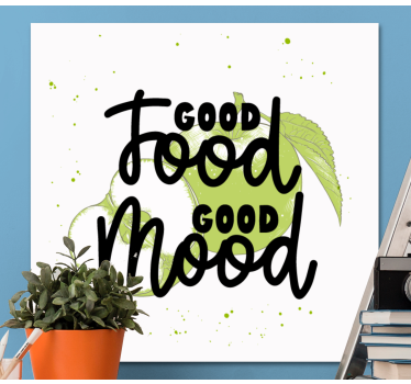 Dipinto con frase buon cibo buon umore - TenStickers