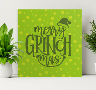Dipinto con frase buon grinchmas - TenStickers