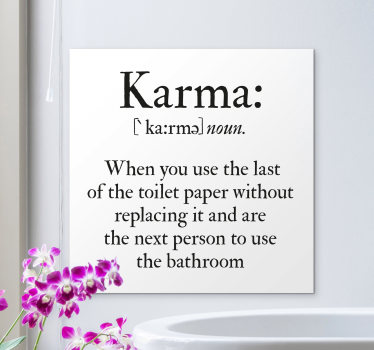 Dipinto con frase definizione di karma - TenStickers