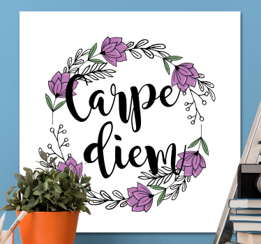 Dipinto con frase design floreale con citazione - TenStickers