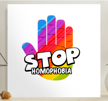 Dipinto con frase ferma l'omofobia - TenStickers