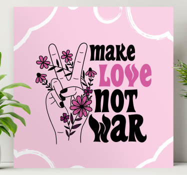 Dipinto con frase gesto floreale pacifico - TenStickers