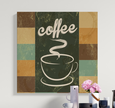 Dipinto con frase ispirazione per l'ora del caffè - TenStickers