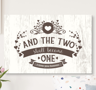 Dipinto con frase l'amore unisce per sempre - TenStickers