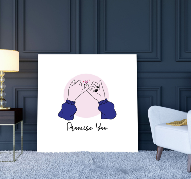 Dipinto con frase mani promettono amore - TenStickers