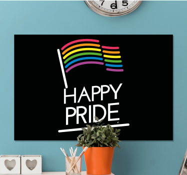 Dipinto con frase messaggio della bandiera rainbow - TenStickers
