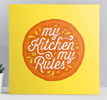 Dipinto con frase regole di cucina - TenStickers