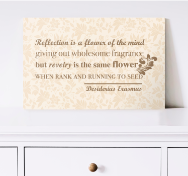 Dipinto con frase riflessione floreale - TenStickers