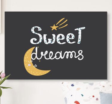 Dipinto con frase sogni d'oro luna - TenStickers