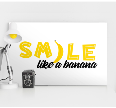 Dipinto con frase sorridi come una banana - TenStickers