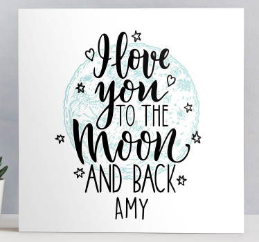Dipinto con frase ti amo luna - TenStickers